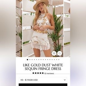 Gold Dust fringe dress in white from 12th tribe